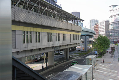 The Shiodome Station of the Yurikamome Automated (no drivers) Subway Line - near the Park Hotel