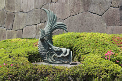 A Shachihoko statue near the Ote-mon Gate of the Imperial Palace - Tokyo