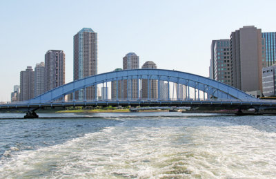 The EitaiBashi Bridge on the Sumida River as seen from our water bus, Tokyo