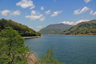 Artificial lake created by the construction of the Miboro Dam - near the two old cherry trees in the previous two photos 
