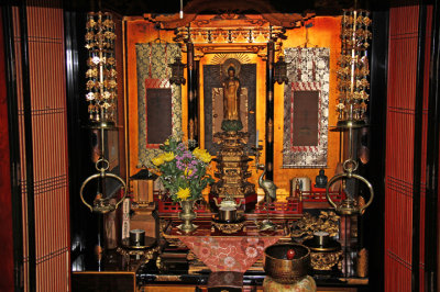 Shrine in the Gassho style house of the Nagase Family - in the Gassho-zukuri Village in Shirakawa-go