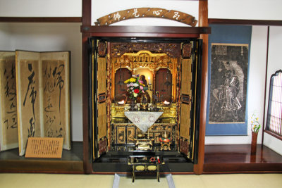 A shrine in the Nomura Family Samurai House in the Naga-machi Samurai District of Kanazawa