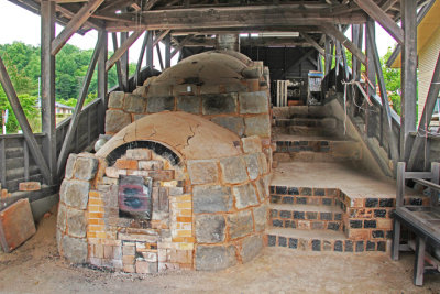 The traditional Noborigama (inclined slope) kiln at the Kutani Pottery Village in Nomi-shi