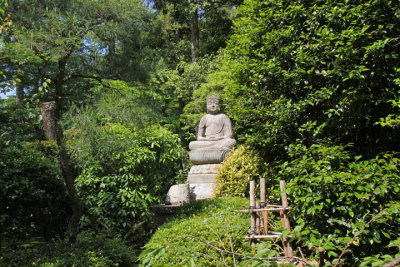 A Buddhist stone statue at the Ryoanji Temple in Kyoto