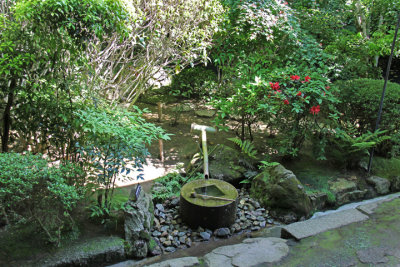 The Stone Wash Basin Tsukubai for the Tearoom Zoroku at the Ryoanji Temple in Kyoto