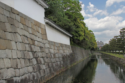 Outer wall and outer moat of the Nijo Castle in Kyoto