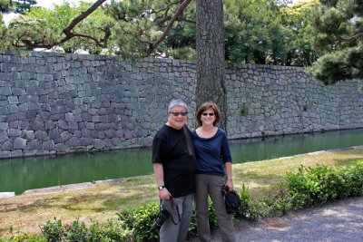 Sharon and John: Background - inner moat & inner wall surrounding Honmaru in Nijo Castle in Kyoto