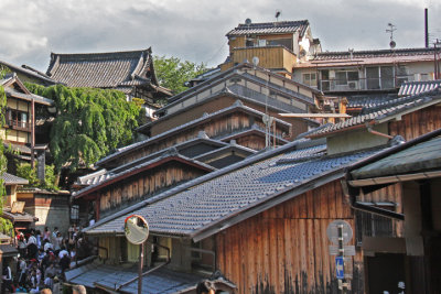 Roofs - traditional buildings on Ninen-zaka and Sannen- zaka (contiguous streets) in Kyoto