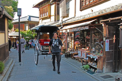 Rickshaw on traditional Ninen-zaka and Sannen- zaka (contiguous streets) in Kyoto