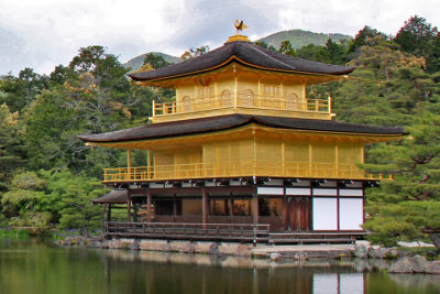 Close-up of the Golden Pavilion at the Kyokochi Pond - in Kyoto