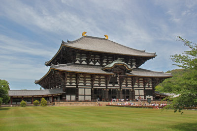 Todai-ji Temple's Main Hall, Daibutsuden (Great  Buddha Hall) - the largest wooden structure in the world - in Nara Park, Nara