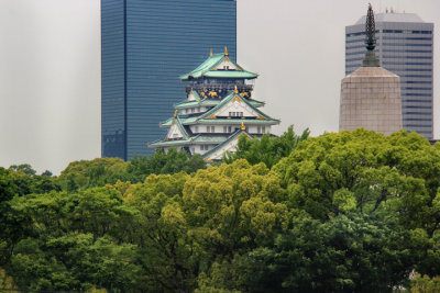 Osaka Castle in Osaka - seen while traveling from Kyoto to Kansai International Airport in Osaka for our flight home