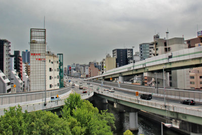 Highways in Osaka - seen while traveling from Kyoto to Kansai International Airport in Osaka  for our flight home