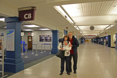Judy and Richard arriving at Cleveland Hopkins Airport around 12:00 a.m. 