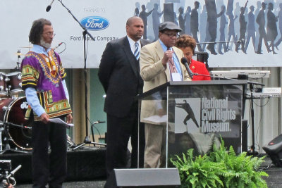 Bobby Seale co-founder of the Black Panther Party at the reopening of the National Civil Rights Museum at the Lorraine Motel 