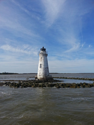 Cockspur Island Lighthouse - view from our boat during Captain Mike's Dolphin Excursion - Tybee Island
