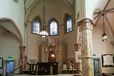 The bimah in Temple Mickve Israel (founded 1790) - in Savannah