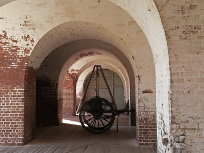 Wheeled transport for a canon - at Fort Pulaski on Cockspur Island, Georgia