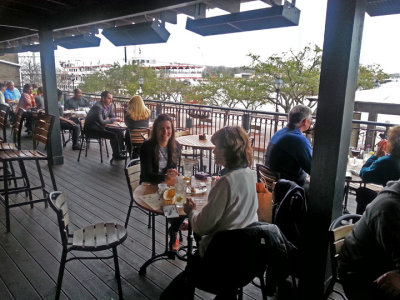 Judy and Aaren - dinner at Tubby's Seafood on River Street overlooking the Savannah River - Savannah