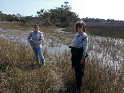 Judy and our private guide in a sea water marsh - Tybee Island