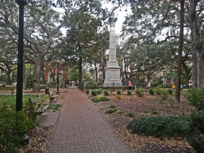 Monterey Square and statue honoring General Casimir Pulaski - Savannah, Georgia