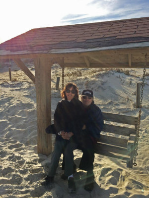 Judy and Richard - our favorite swing on the beach - East Coast of Tybee Island