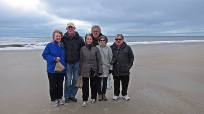  Left to right: Nancy, David, Judy, Richard, Sharon and John - beach on the East Coast of Tybee Island