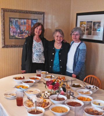  Left to right: Judy, Mary Louise and Renee - after lunch at Mrs. Wilkes' Dining Room - Savannah
