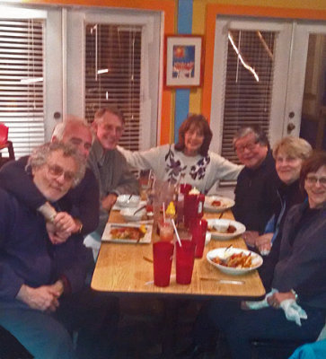 Dinner at Coco's Sunset Grille on Tybee Island. Left to right: Richard, Elliott, David, Judy, John, Nancy and Sharon