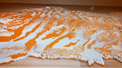  A tiger-skin rug made from cigarettes  at the Telfair Museum of Art - Savannah