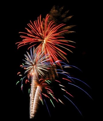 carnival fireworks as viewed from the barnyard