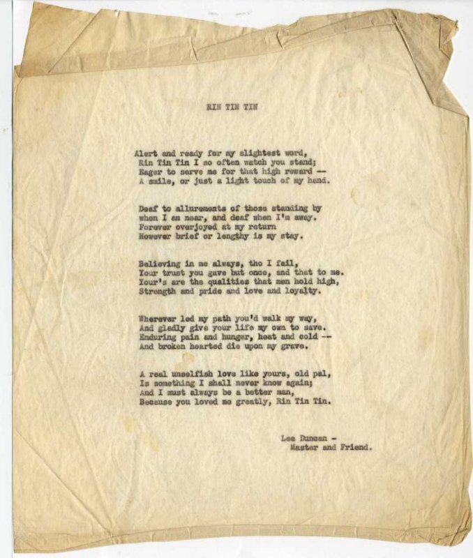 Song of Rin Tin Tin