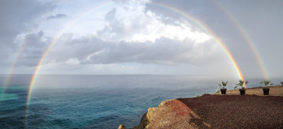 Double rainbow panorama
