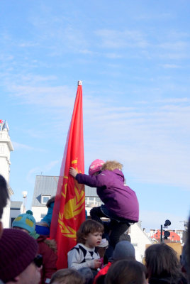 Ungir mótmælendur