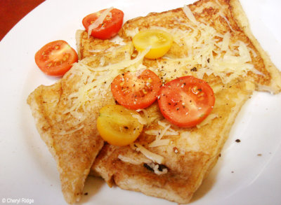 French toast and home grown tomatoes