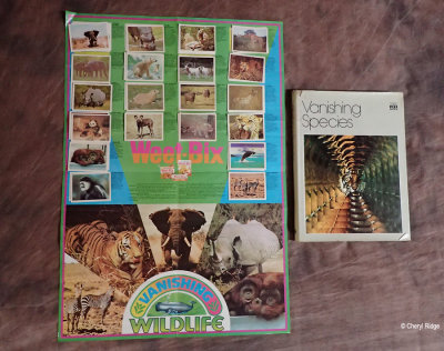 Weet-bix Vanishing Wildlife cards and project poster 1979