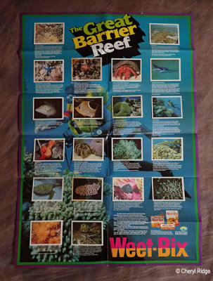 Weet-bix The Great Barrier Reef cards and project poster 1983