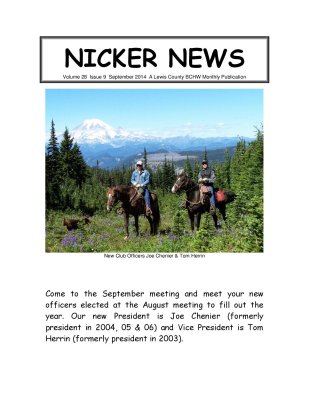 September 2014 Newsletter