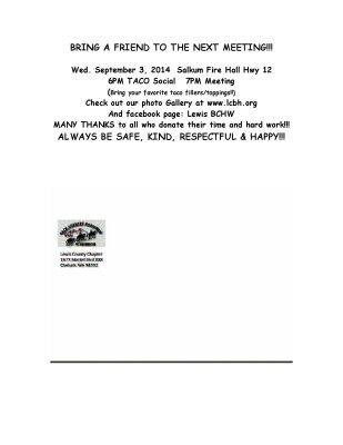 September 2014 Newsletter