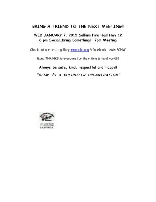 December 2014 Newsletter