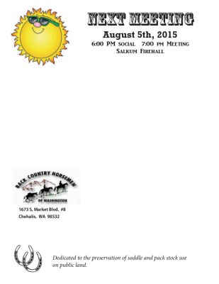 August 2015 Newsltter