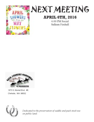 April 2016 Newsletter