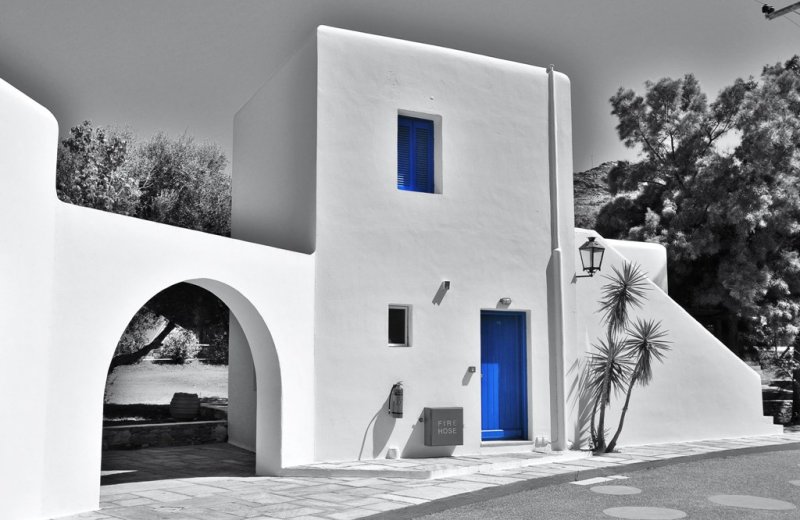   Farout village at Mylopotas beach. 