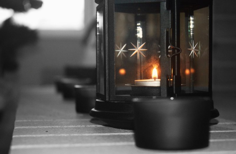 Candle light.