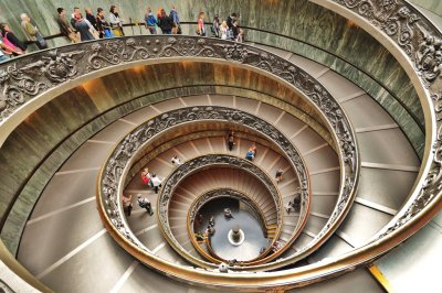 Spiral stairs of the Vatican Museums. 