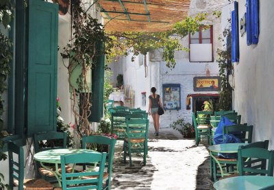 In the alleys of Chora, Amorgos.