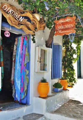 Shop with traditional products in Chora, Amorgos.