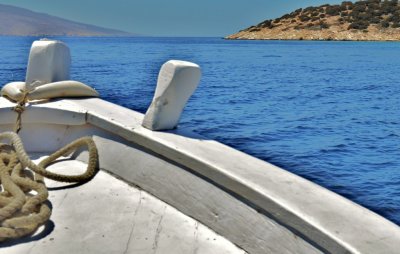 Ride on the boat in the Aegean sea.