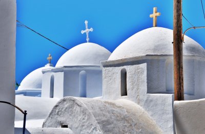 Domes in a row in Amorgos.