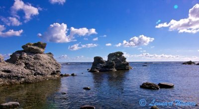 View from the shoreline over the Baltic Sea.